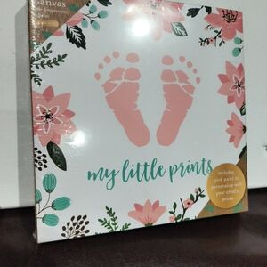 Floral Baby Footprint Canvas Kit